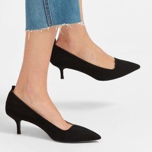 Everlane Editor black suede kitten heels size 8.5